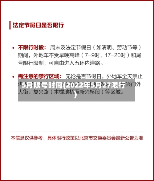5月限号时间(2022年5月27限行)-第1张图片
