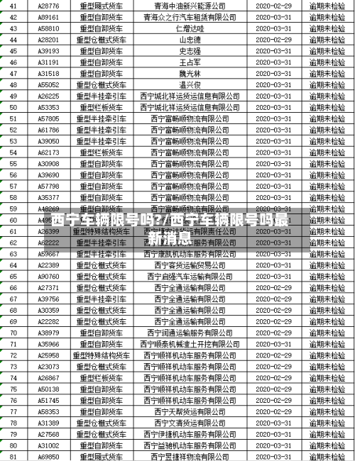 西宁车辆限号吗?/西宁车辆限号吗最新消息-第1张图片